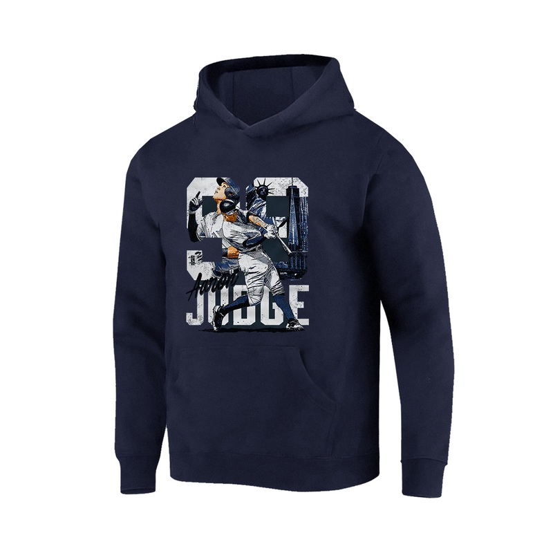 Aaron Judge New York Yankees 500 Level MLB Tribute Hoodie Jumper – Navy