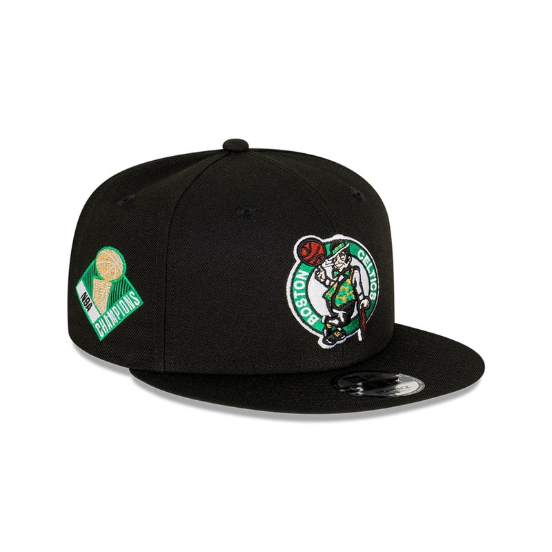 Boston Celtics New Era NBA Champs Patch 9FIFTY Snapback Hat – Black