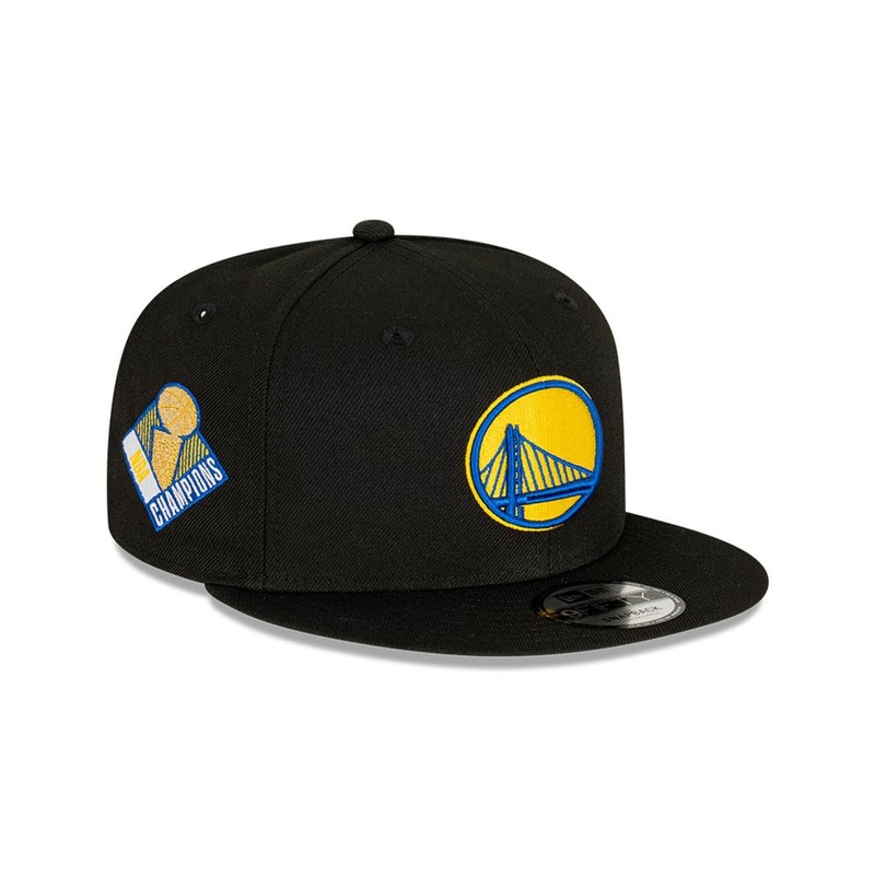 Golden State Warriors New Era NBA Champs Patch 9FIFTY Snapback Hat – Black