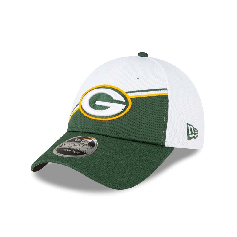 Green Bay Packers New Era NFL 23 Sideline 9FORTY Stretch-Snap Hat – White