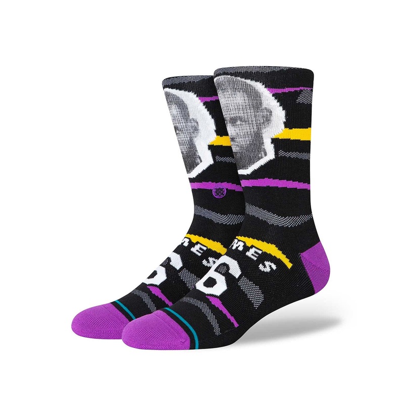 LeBron James Los Angeles Lakers Stance NBA Faxed Crew Socks – Black