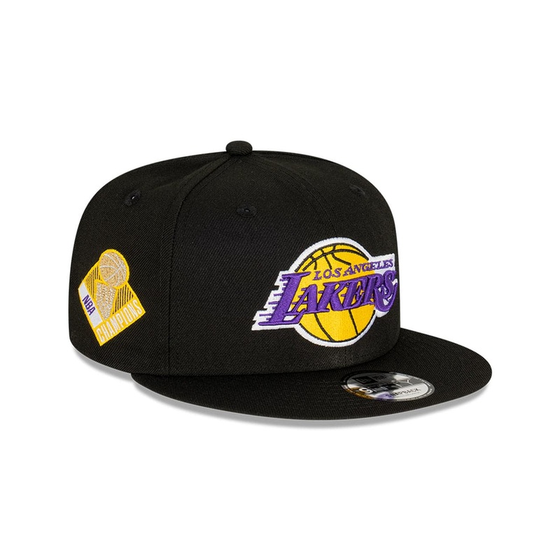 Los Angeles Lakers New Era NBA Champs Patch 9FIFTY Snapback Hat – Black
