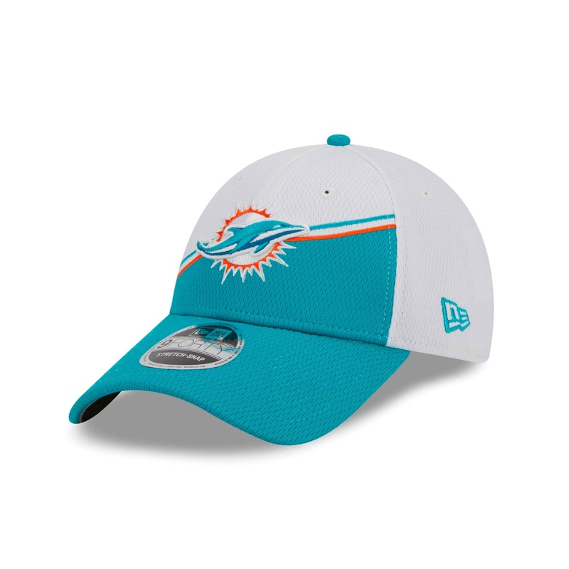 Miami Dolphins New Era NFL 23 Sideline 9FORTY Stretch-Snap Hat – White