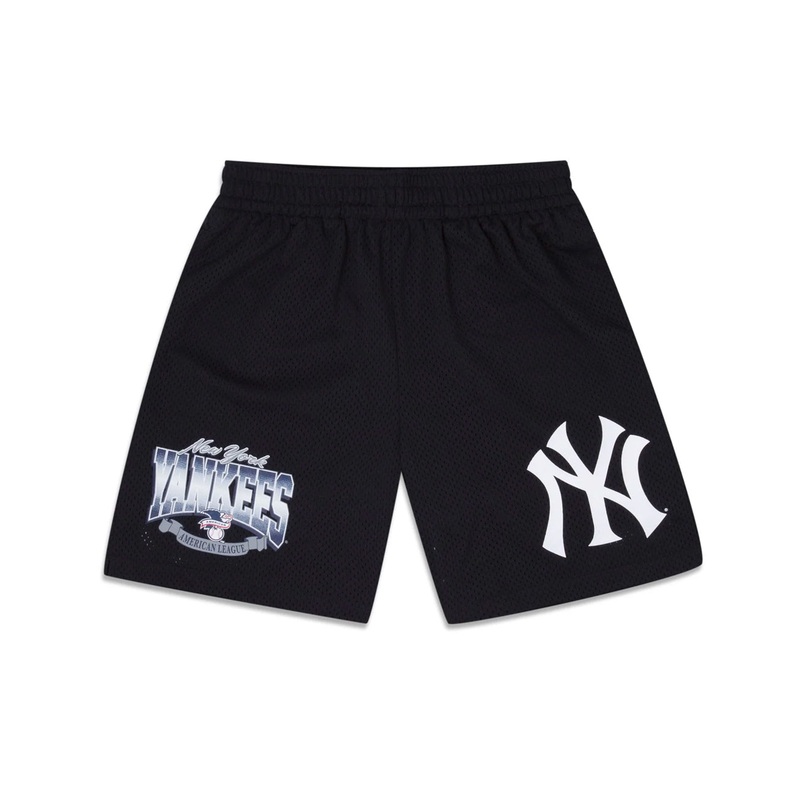 New York Yankees New Era MLB Logo Arch Mesh Shorts – Navy