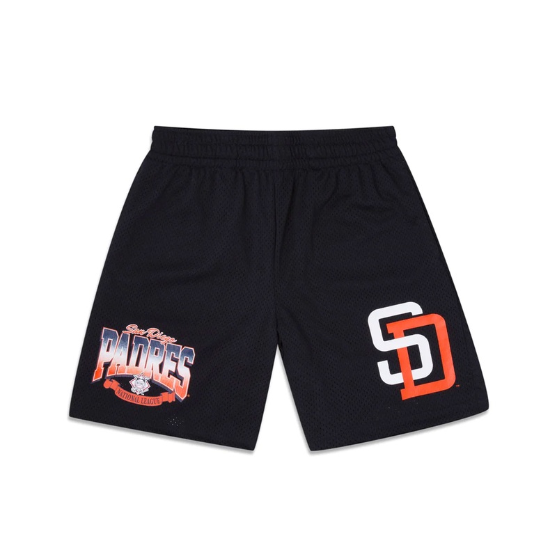San Diego Padres New Era MLB Cooperstown Arch Mesh Shorts – Navy
