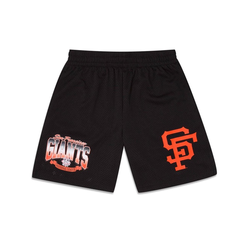 San Francisco Giants New Era MLB Logo Arch Mesh Shorts – Black