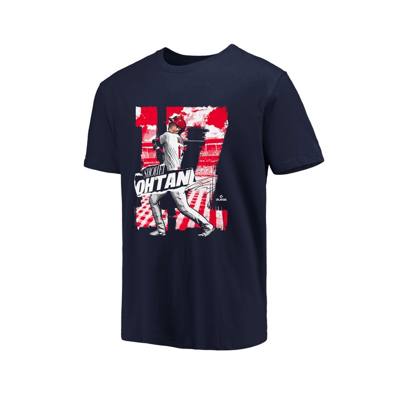 Shohei Ohtani Los Angeles Angels 500 Level MLB Rough T-Shirt – Navy