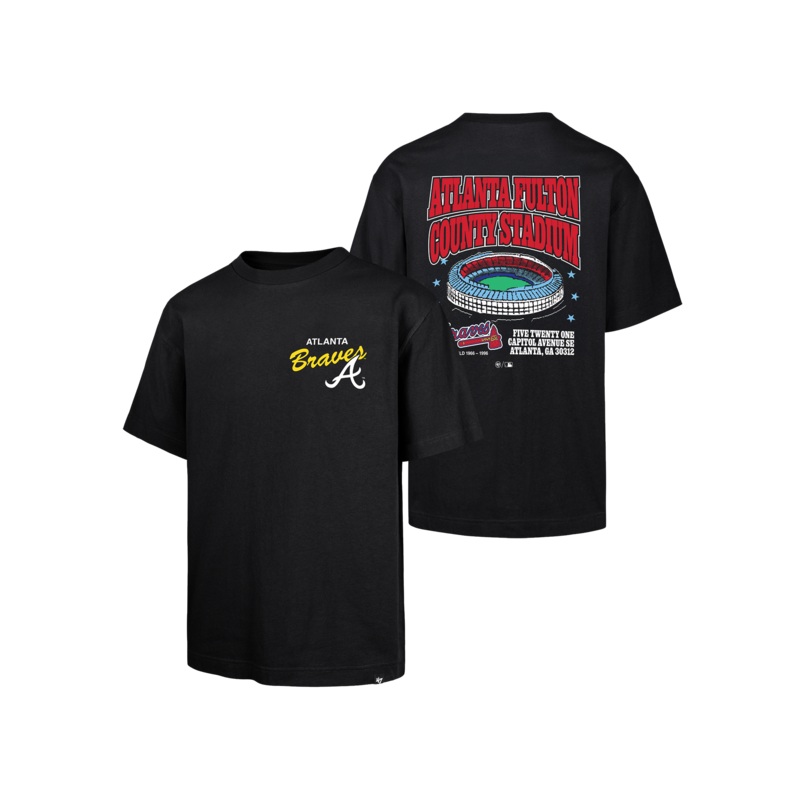 Atlanta Braves ’47 MLB Stadium Vintage Foundation T-Shirt – Black