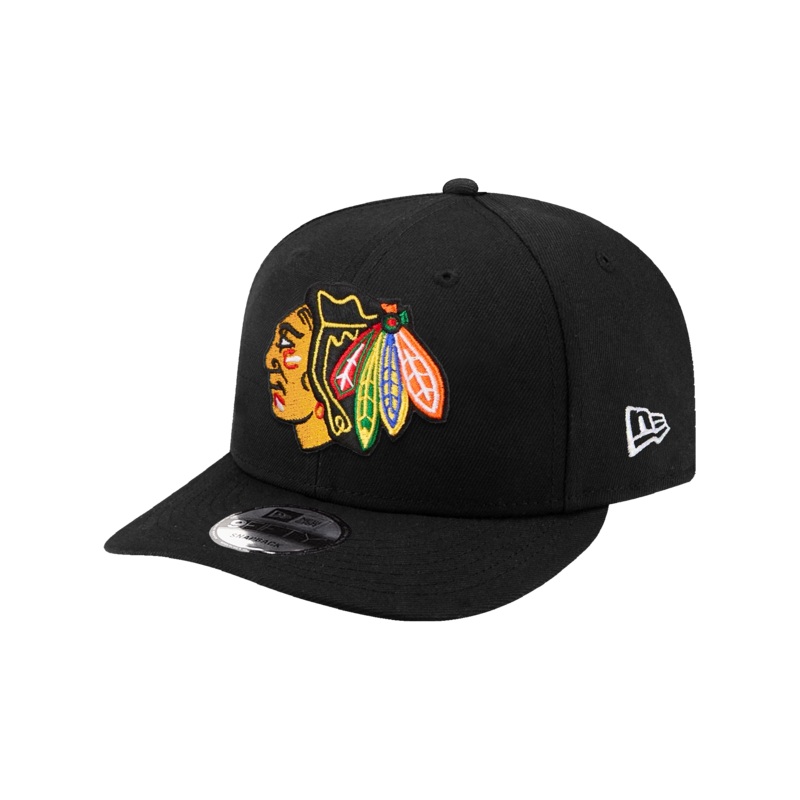 Chicago Blackhawks New Era NHL Team 9FIFTY Pre-Curved Snapback Hat – Black