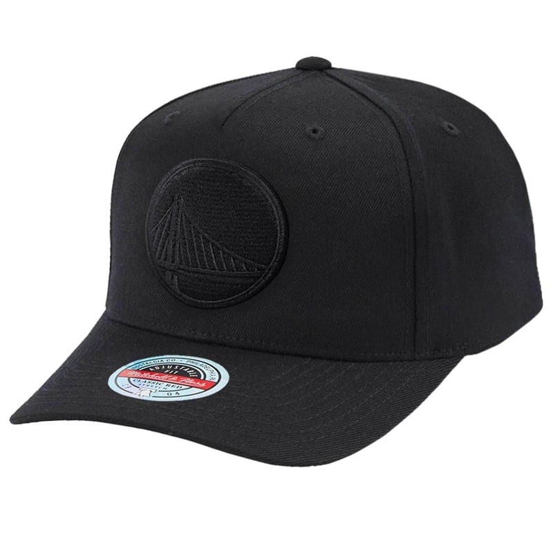 Golden State Warriors Mitchell & Ness NBA Black On Black Classic Red Snapback Hat