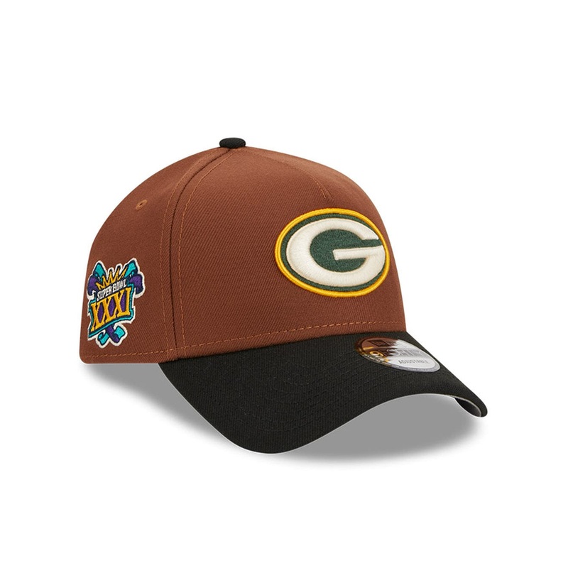 Green Bay Packers New Era NFL Harvest 9FORTY A-Frame Snapback Hat – Brown