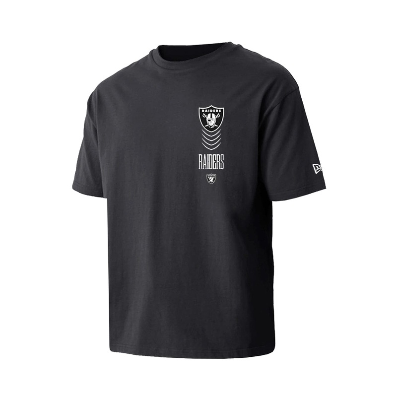 Las Vegas Raiders New Era NFL Stacked Oversized T-Shirt – Charcoal
