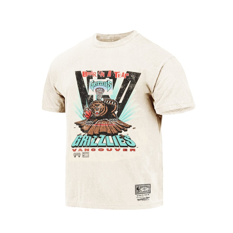 Memphis Grizzlies Mitchell & Ness NBA Bear On A Tear Vintage T-Shirt – Vintage White