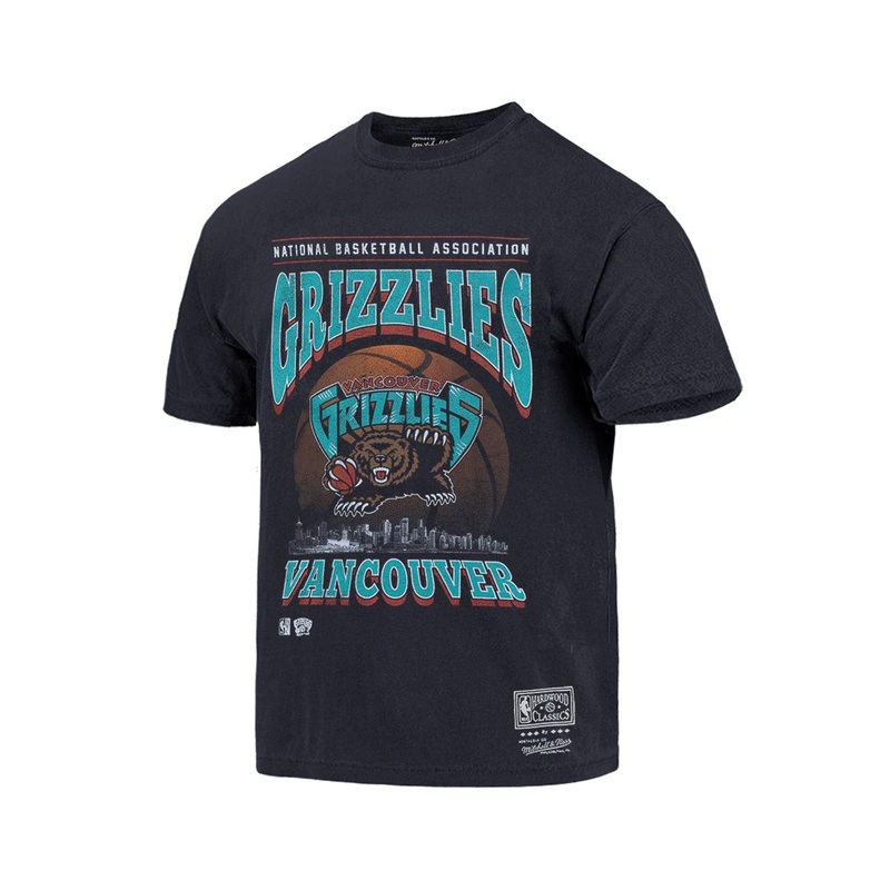 Memphis Grizzlies Mitchell & Ness NBA Skyline Vintage T-Shirt – Faded Black