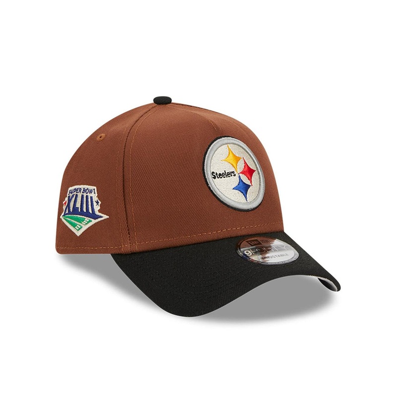 Pittsburgh Steelers New Era NFL Harvest 9FORTY A-Frame Snapback Hat – Brown