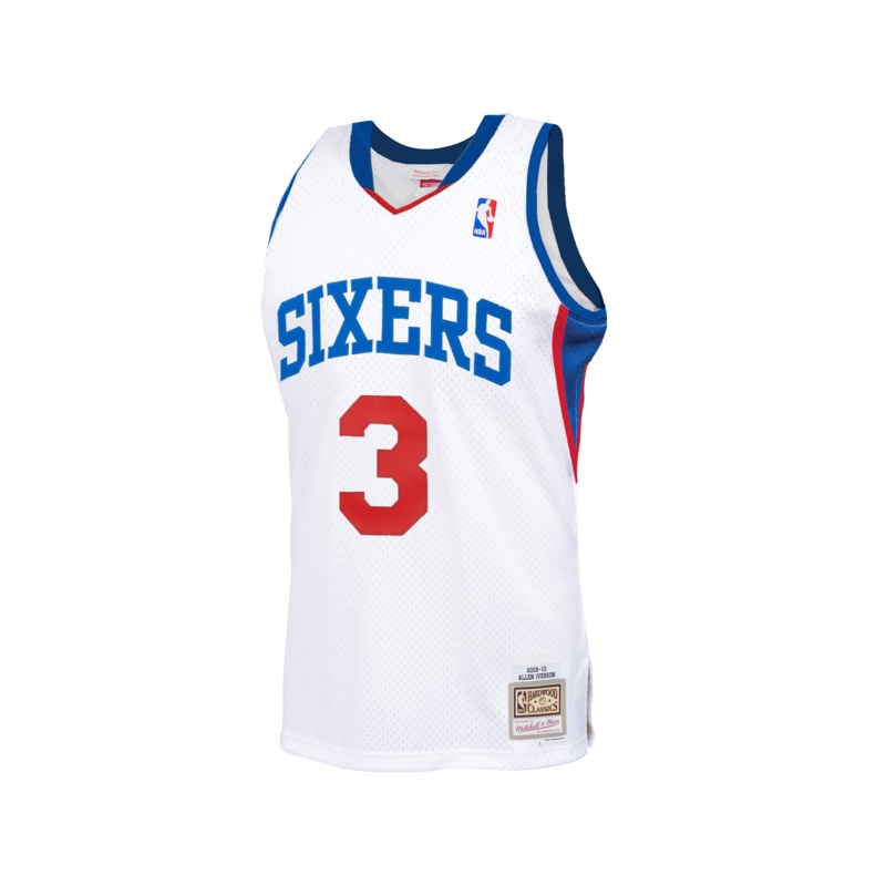 Allen Iverson Philadelphia 76ers Mitchell & Ness NBA 09-10 Swingman Jersey – White