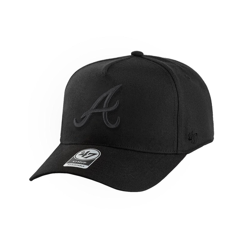 Atlanta Braves ’47 MLB Black On Black MVP DT Snapback Hat