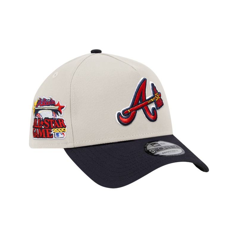Atlanta Braves New Era MLB 00 All Star 9FORTY A-Frame Snapback Hat – Stone