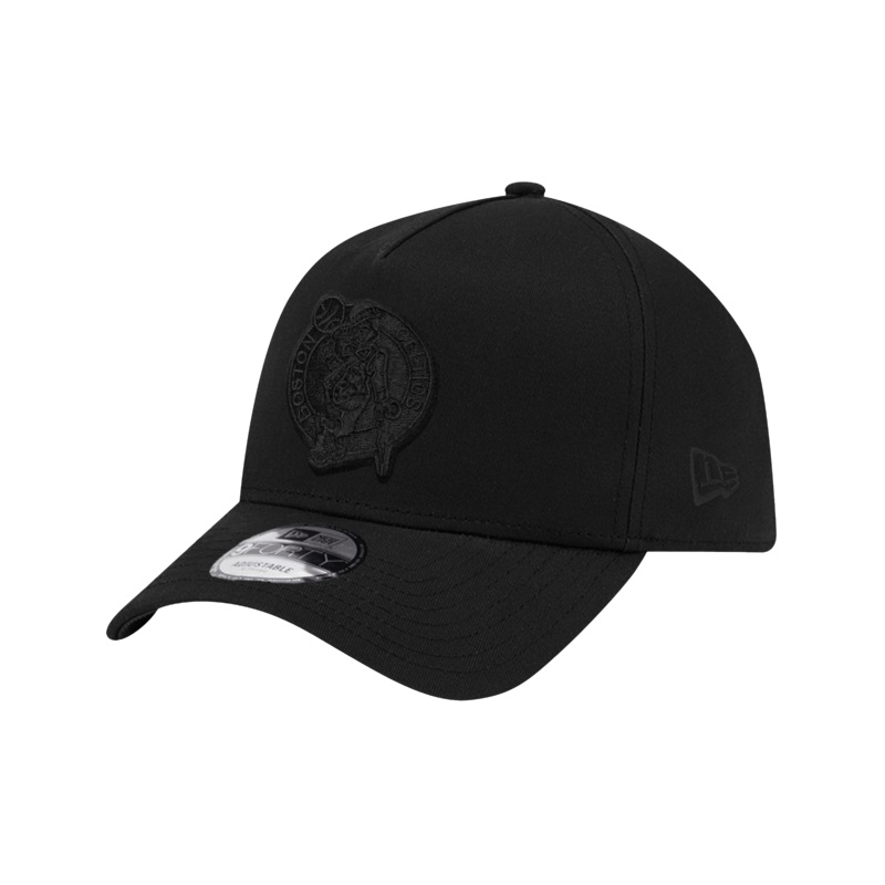 Boston Celtics New Era NBA Black On Black 9FORTY A-Frame Snapback Hat