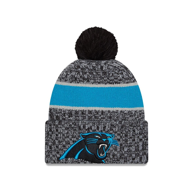 Carolina Panthers New Era NFL 23 Sideline Pom Knit Beanie