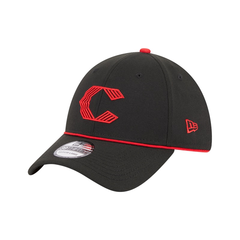 Cincinnati Reds New Era MLB City Connect 39THIRTY Stretch-Fit Hat – Black