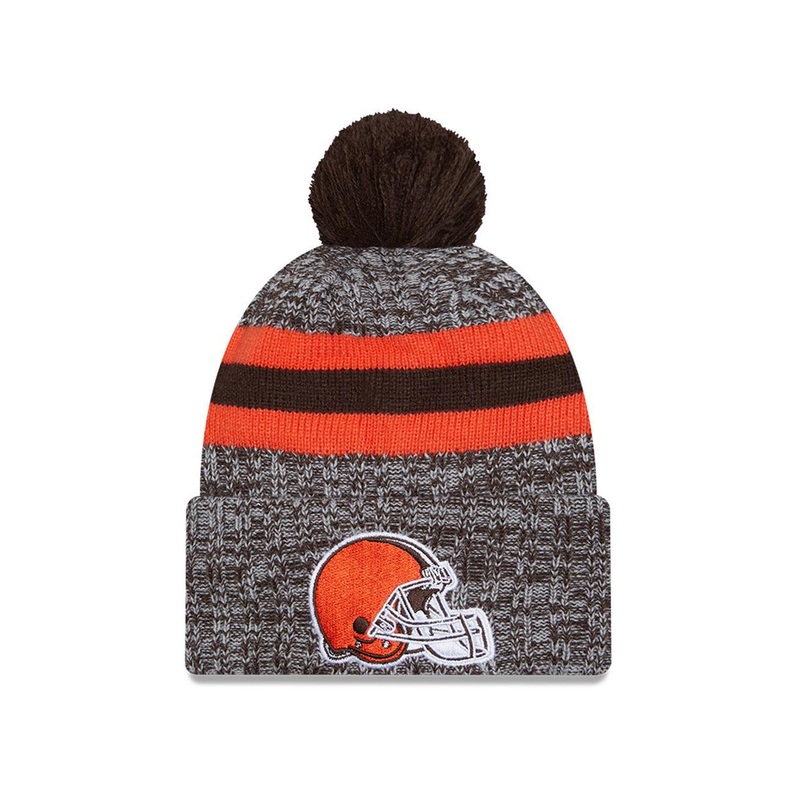 Cleveland Browns New Era NFL 23 Sideline Pom Knit Beanie
