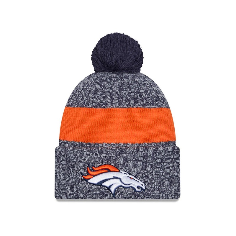 Denver Broncos New Era NFL 23 Sideline Pom Knit Beanie