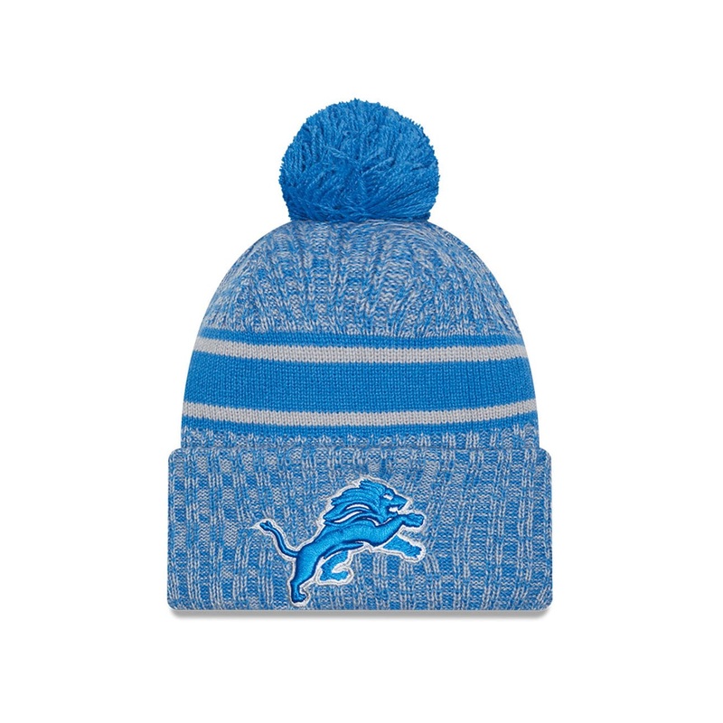 Detroit Lions New Era NFL 23 Sideline Pom Knit Beanie