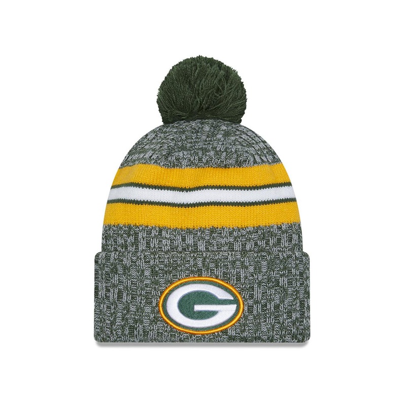 Green Bay Packers New Era NFL 23 Sideline Pom Knit Beanie