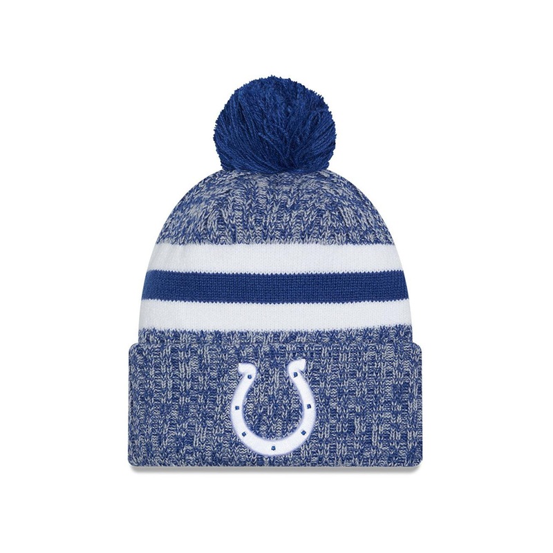Indianapolis Colts New Era NFL 23 Sideline Pom Knit Beanie