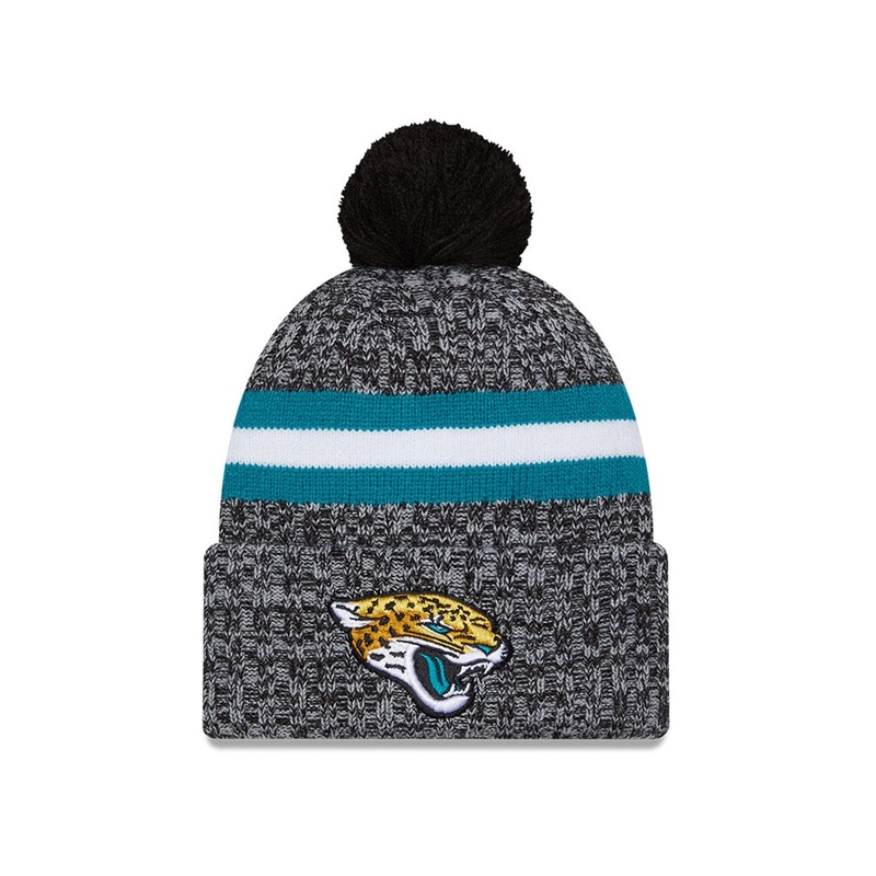 Jacksonville Jaguars New Era NFL 23 Sideline Pom Knit Beanie