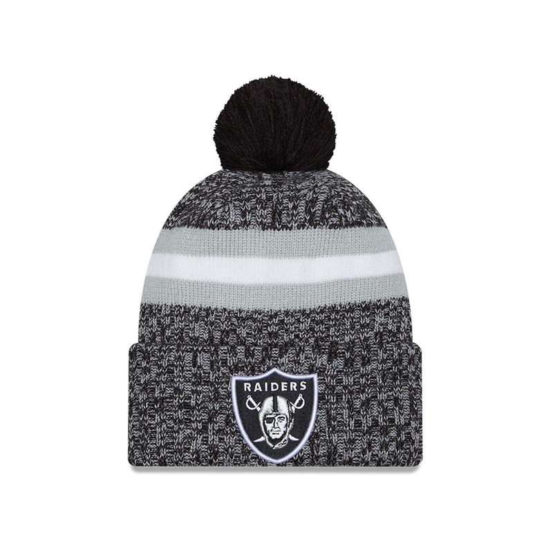 Las Vegas Raiders New Era NFL 23 Sideline Pom Knit Beanie