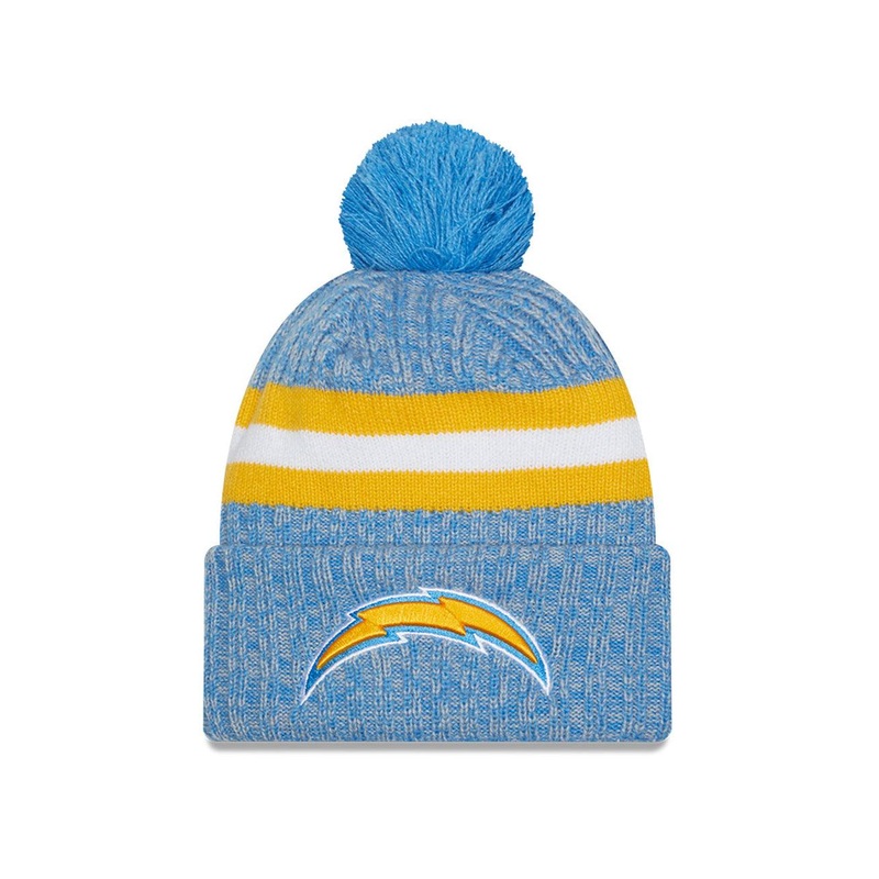 Los Angeles Chargers New Era NFL 23 Sideline Pom Knit Beanie