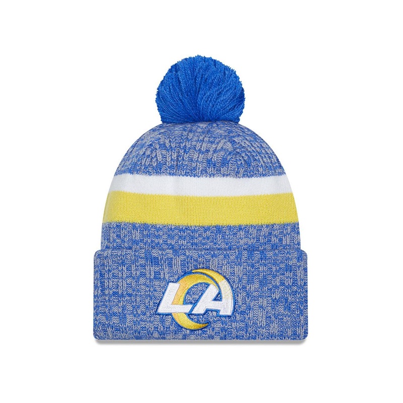 Los Angeles Rams New Era NFL 23 Sideline Pom Knit Beanie