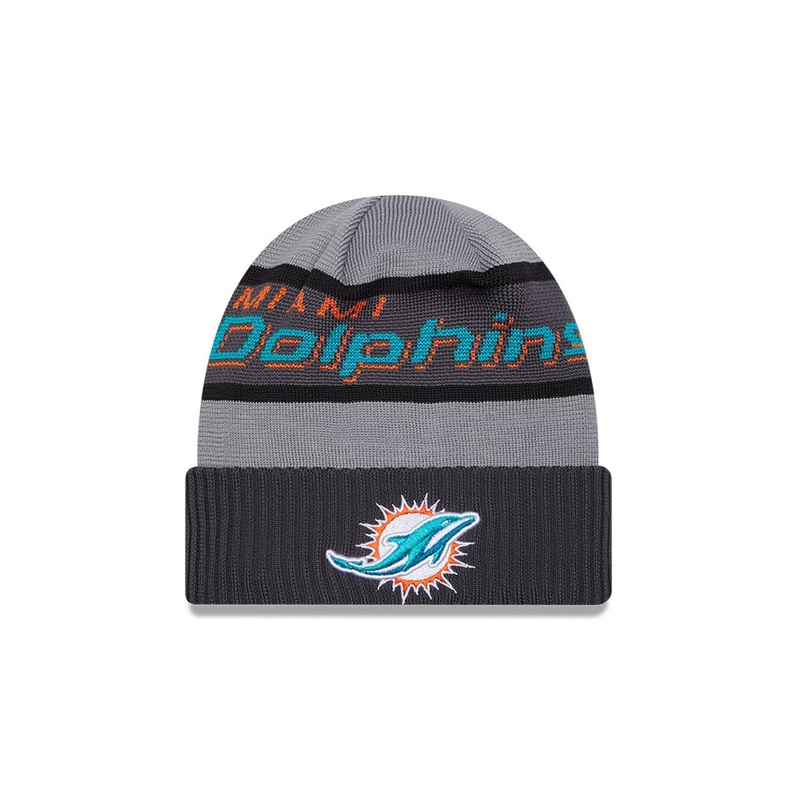 Miami Dolphins New Era NFL 23 Sideline Tech Knit Beanie – Graphite