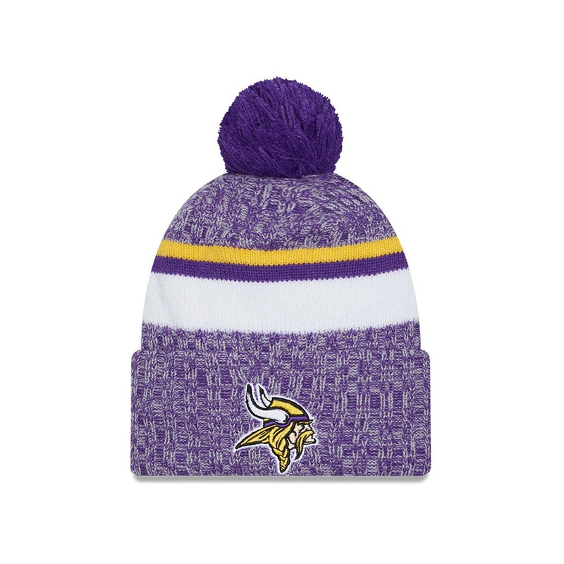 Minnesota Vikings New Era NFL 23 Sideline Pom Knit Beanie