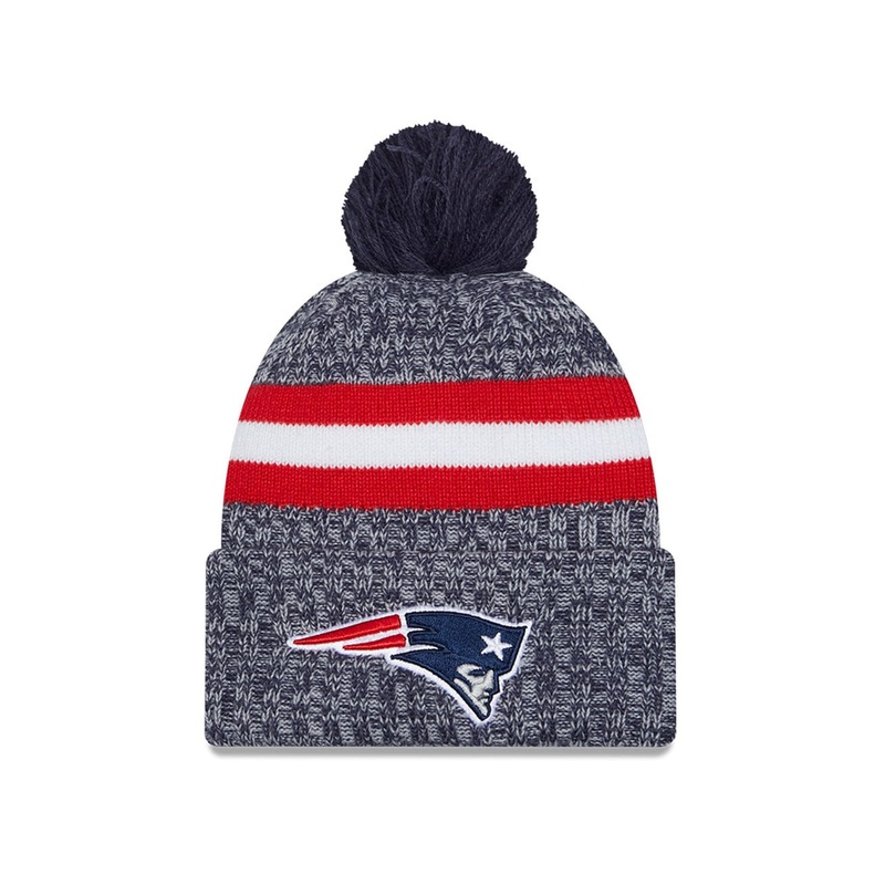 New England Patriots New Era NFL 23 Sideline Pom Knit Beanie