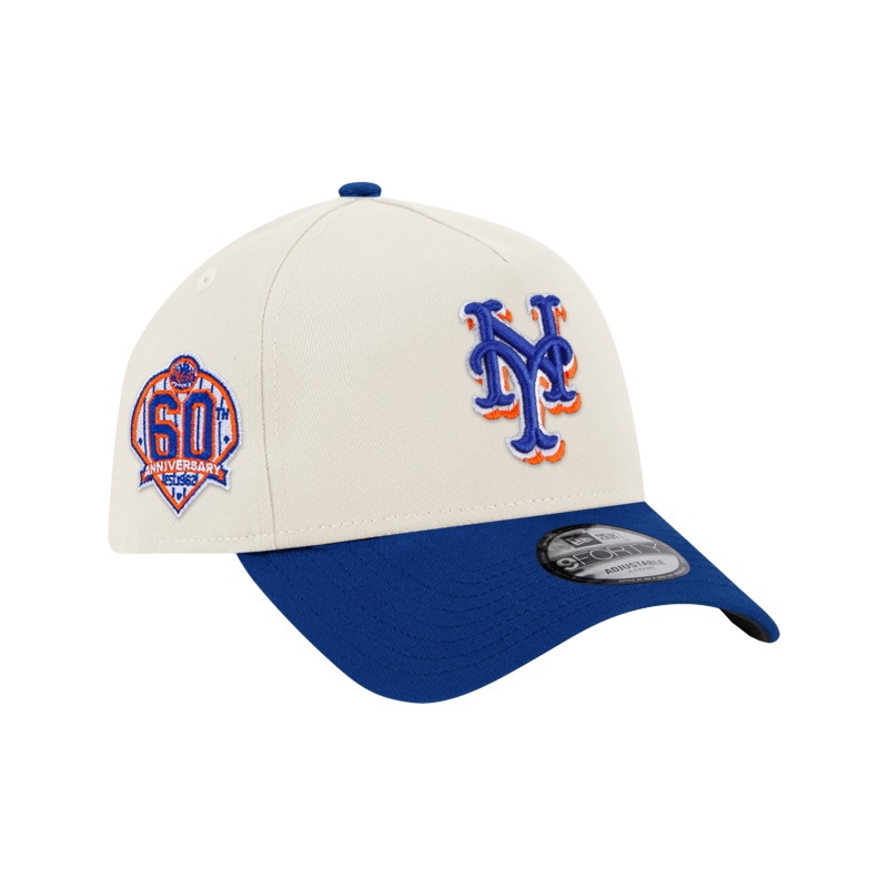 New York Mets New Era MLB 60th Ann 9FORTY A-Frame Snapback Hat – Chrome