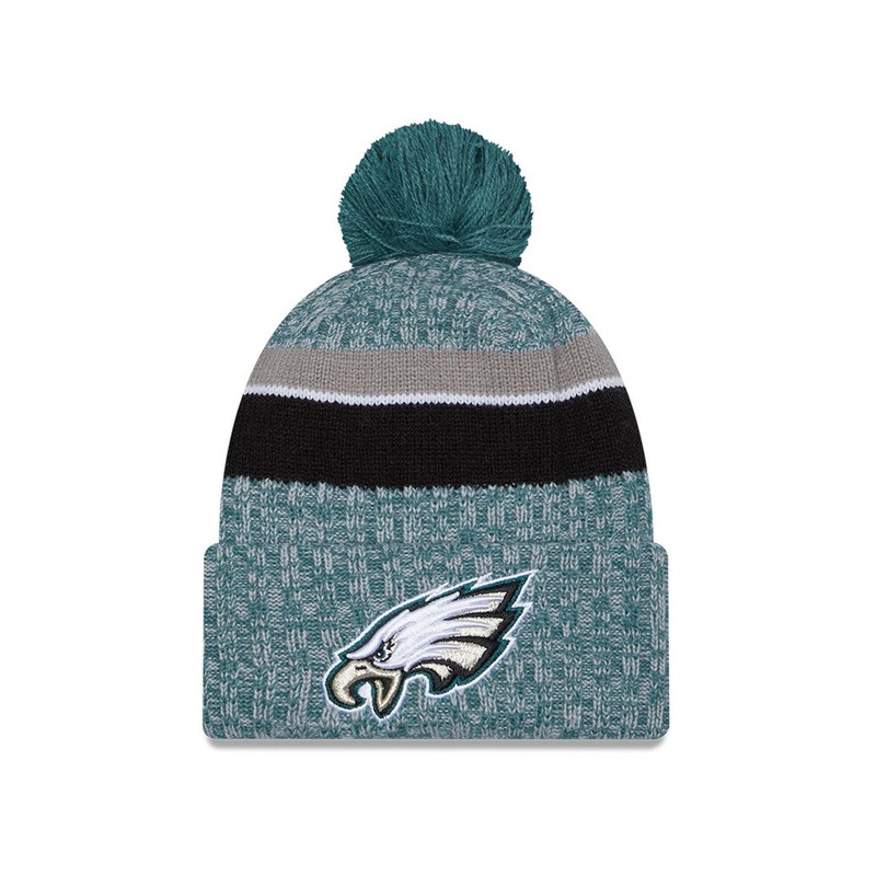 Philadelphia Eagles New Era NFL 23 Sideline Pom Knit Beanie