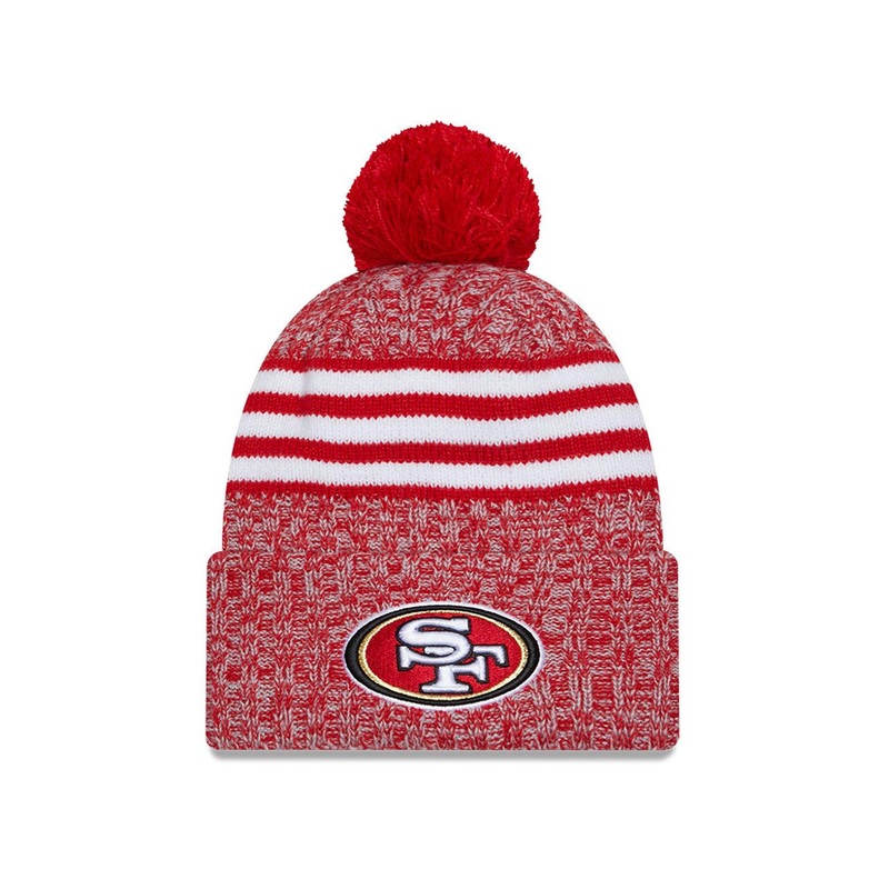 San Francisco 49ers New Era NFL 23 Sideline Pom Knit Beanie