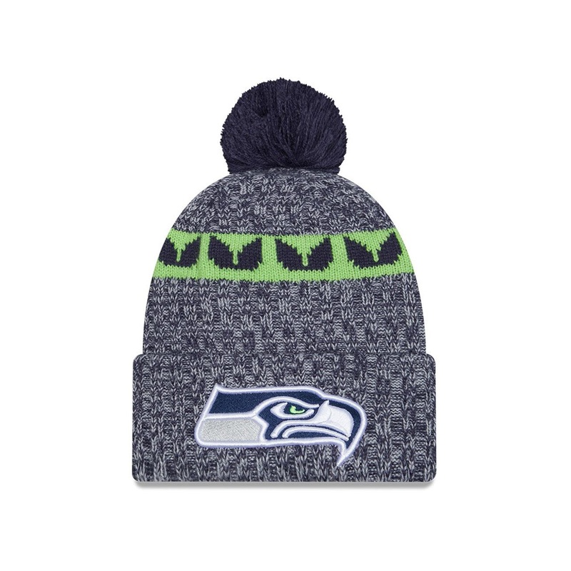 Seattle Seahawks New Era NFL 23 Sideline Pom Knit Beanie