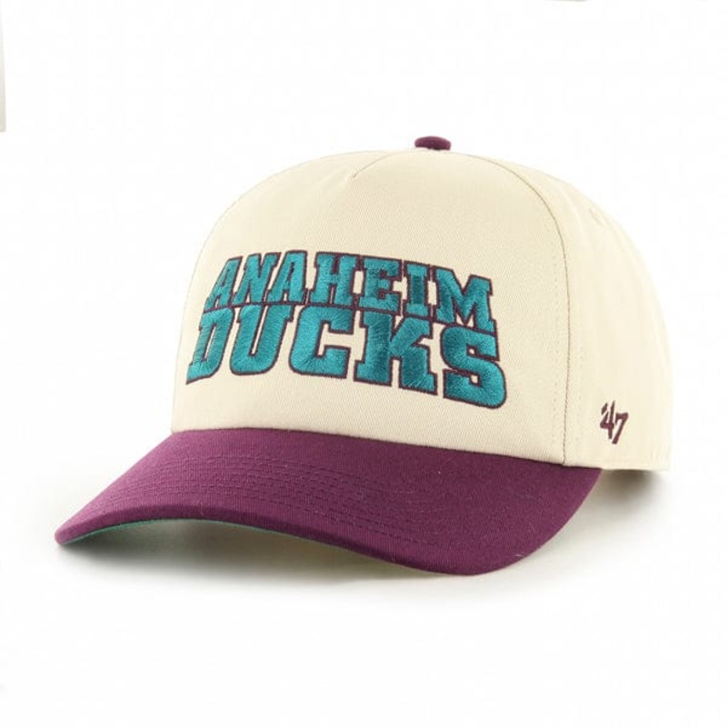 Anaheim Mighty Ducks ’47 NHL Wordmark Nantasket Pre-Curved Snapback Hat – Natural