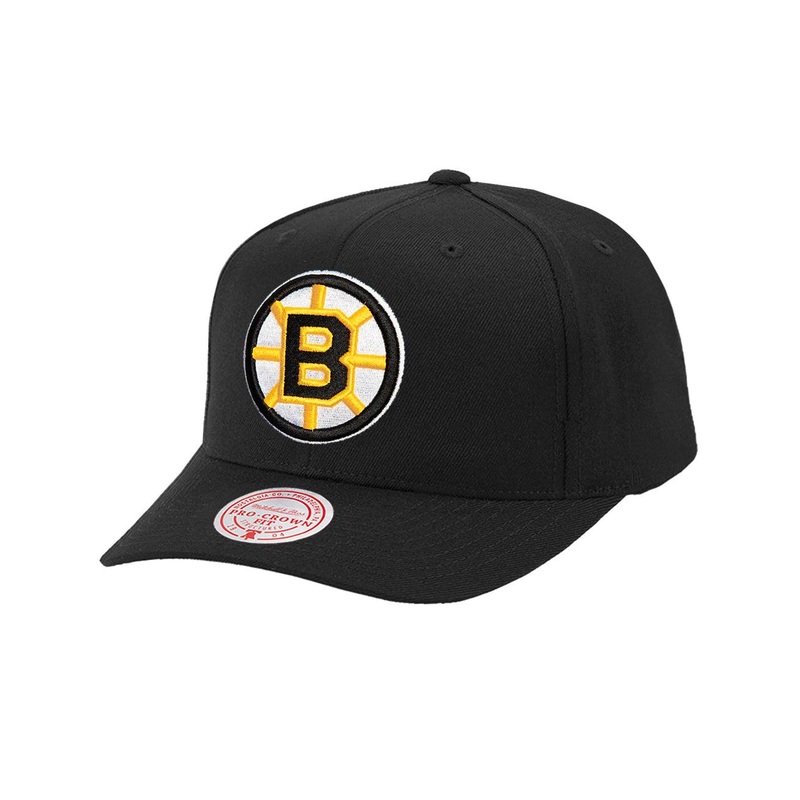 Boston Bruins Mitchell & Ness NHL Team 2.0 Pro Crown Snapback Hat – Black
