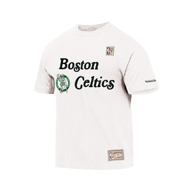 Boston Celtics Mitchell & Ness NBA Script Patch Arch Vintage T-Shirt – Vintage White