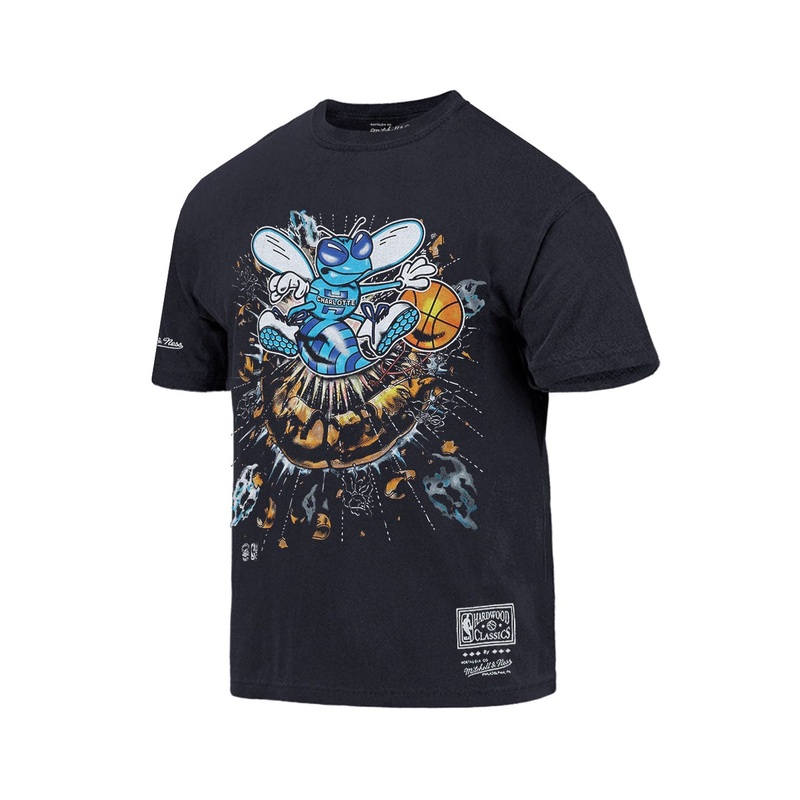 Charlotte Hornets Mitchell & Ness NBA Explode Vintage T-Shirt – Faded Black