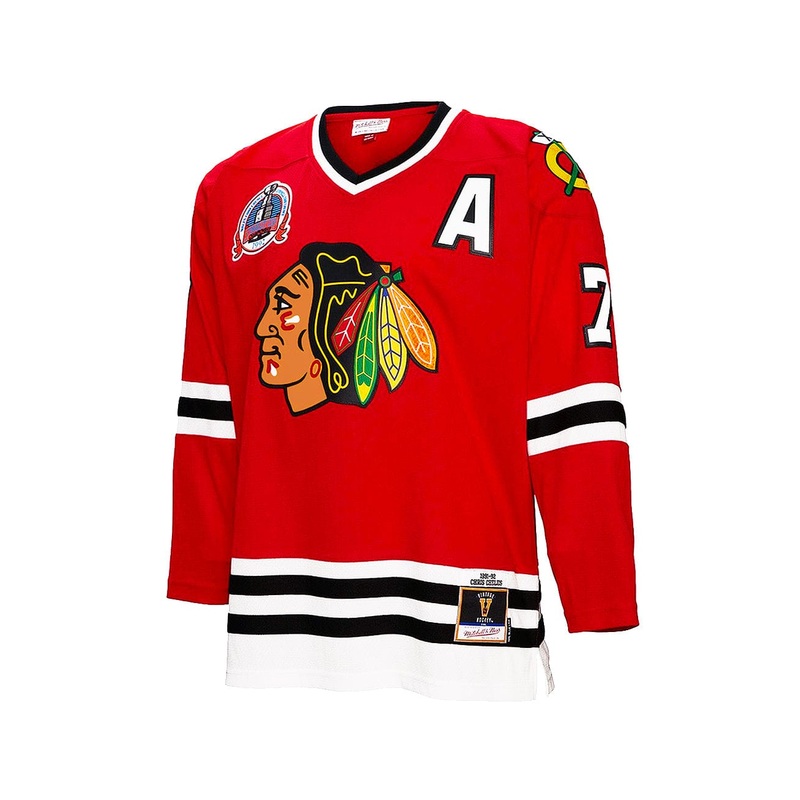 Chris Chelios Chicago Blackhawks Mitchell & Ness NHL 91 Blue Line Jersey