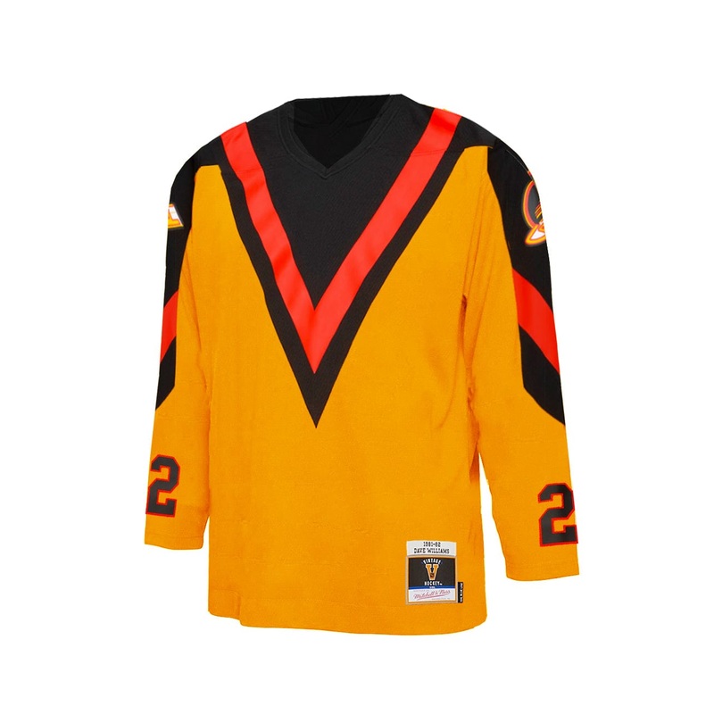 Dave Williams Vancouver Canucks Mitchell & Ness NHL Blue Line Jersey – Yellow