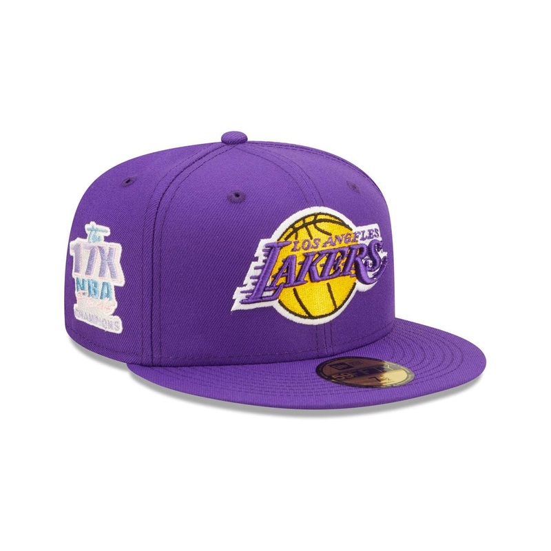 Los Angeles Lakers New Era NBA Pop Sweat 59FIFTY Fitted Hat – Purple