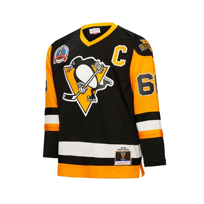 Mario Lemieux Pittsburgh Penguins Mitchell & Ness NHL 91-92 Blue Line Jersey