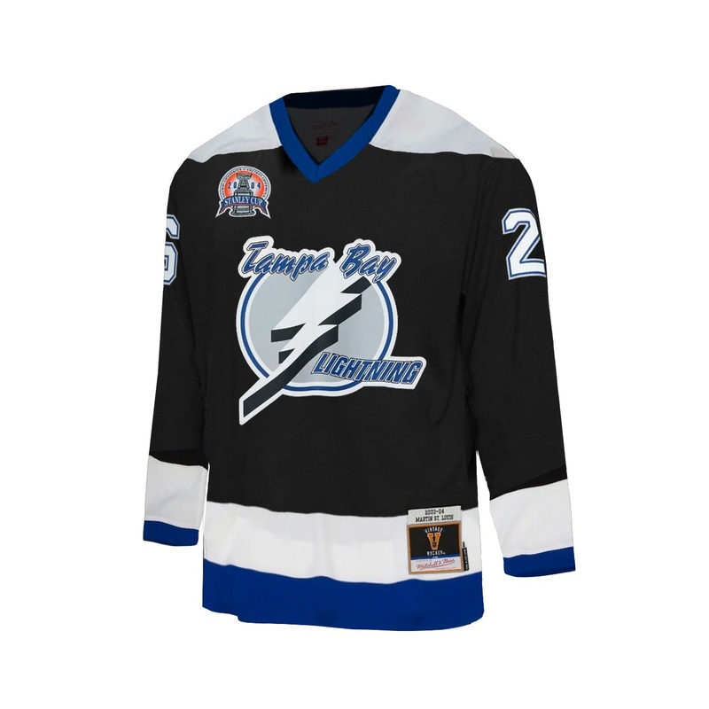 Martin St Louis Tampa Bay Lightning Mitchell & Ness NHL 03-04 Blue Line Jersey – Black